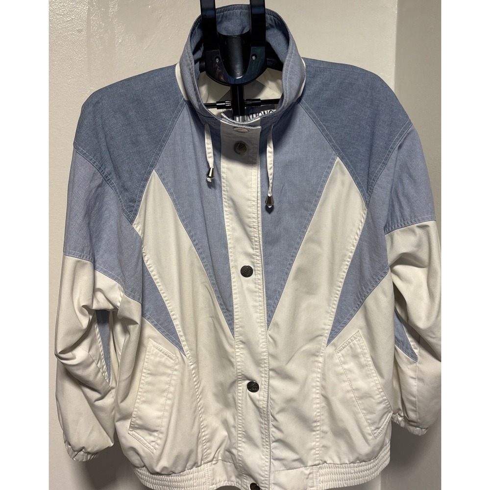 Vintage 90's Innovations By Izzi Colorblock Blue & White Light Jacket Women's L